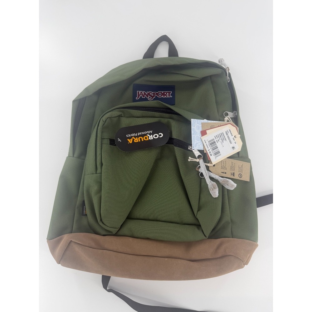 NWT JanSport Right Pack Backpack Premium Cordura Fabric Suede Bottom Cargo Green